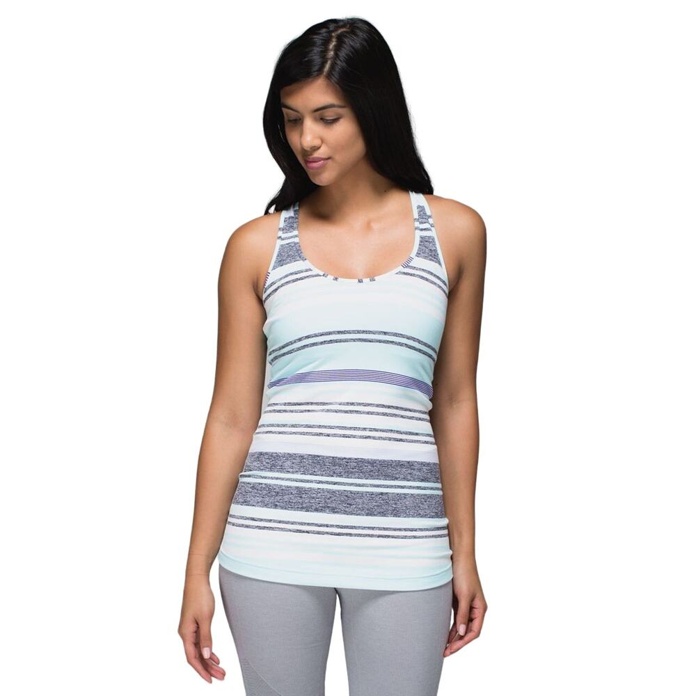 Lululemon Cool Rackerback in Groovy Stripe Static Wave Tank‎ Top Women's Size 8